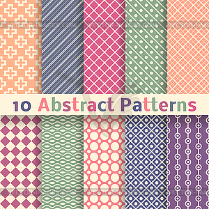 Retro abstract seamless patterns (tiling) - vector image