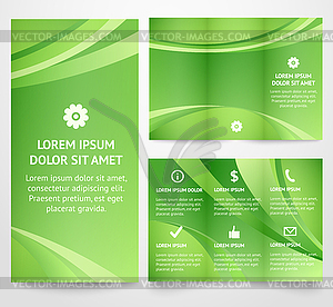 Professional three fold business flyer template - vector clipart