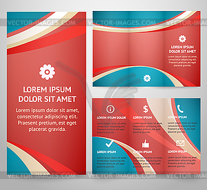 Professional three fold business flyer template - vector image