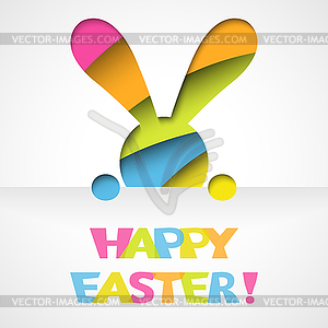 Happy easter card with bunny - vector clipart