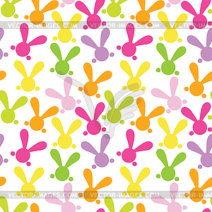 Colorful seamless patern with easter bunny - stock vector clipart