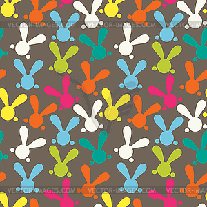 Colorful seamless patern with easter bunny - vector clipart