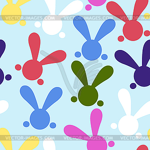 Colorful seamless patern with easter bunny - vector image