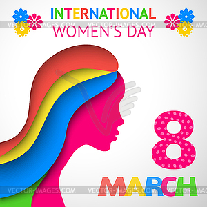 Happy Women`s Day greeting or gift card - royalty-free vector image