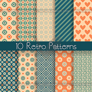 Retro abstract seamless patterns - vector clipart