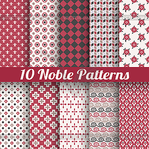 Noble elegant seamless patterns (tiling) - vector clipart