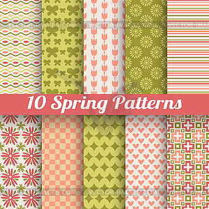 Different spring patterns. Romantic chic texture - vector image