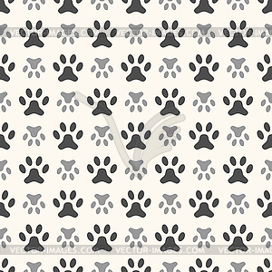 Seamless animal pattern of paw footprint - royalty-free vector clipart