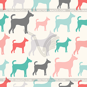 Animal seamless pattern of dog silhouettes - vector image