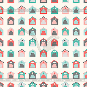 Animal seamless pattern of kennel - vector clipart