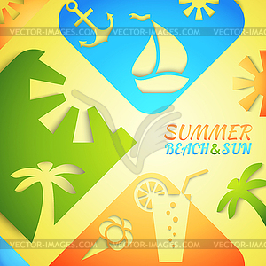 Abstract summer . Bright beach - vector image