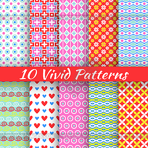 Abstract geometric bright seamless patterns - vector clip art