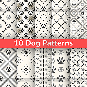 Set of animal seamless pattern - vector clipart