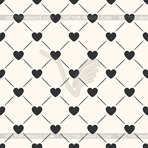 Seamless geometric pattern with hearts - vector clip art