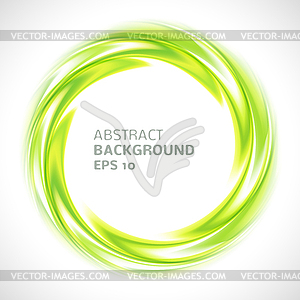 Abstract green swirl circle bright background - vector clipart