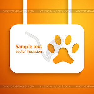 Applique dog track icon frame. for happy ani - vector image