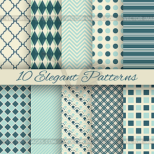 10 Elegant seamless patterns - vector clipart