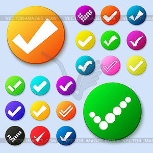 Set of different simple circle shape internet button - vector image