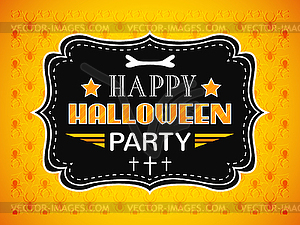 Happy Halloween Party card. Typography letters - vector clip art