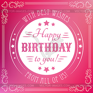 Happy birthday card. Typography letters font type - vector clipart