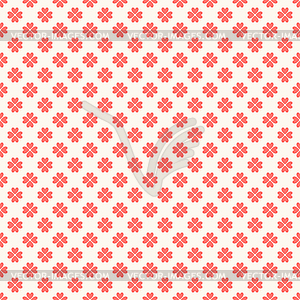 Floral seamless pattern. Red and white shabby colors - vector image