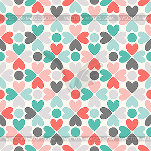 Floral seamless pattern. Red, green, black and white - vector clipart