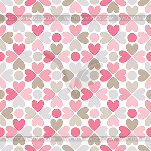 Floral seamless pattern. Red, pink, gray, brown - vector clip art