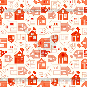 Home sweet home house silhouette and outline - vector clip art