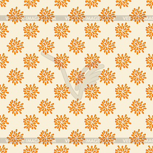 Seamless pattern with abstract orange flowers - vector image