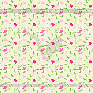 Cute style seamless background floral pattern - vector image