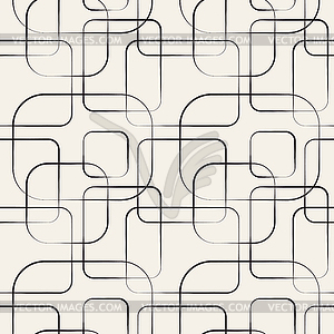 Abstract geometric line and square seamless pattern - vector clipart