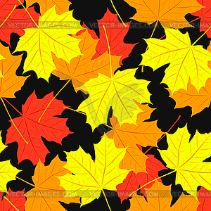 Seamless pattern of maple leaves - vector image