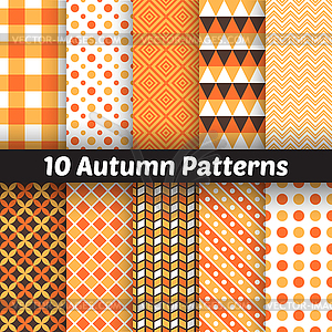 Autumn seamless patterns. Endless texture for - royalty-free vector image