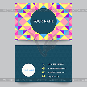 Business card template, abstract colorful - vector image