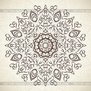 Abstract ornamental round floral lace pattern on - vector clip art