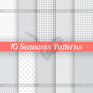 Light grey seamless patterns for universal - vector image