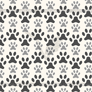 Seamless animal pattern of paw footprint - vector image