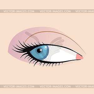 Open female eyes image with beautifully fashion mak - vector clip art