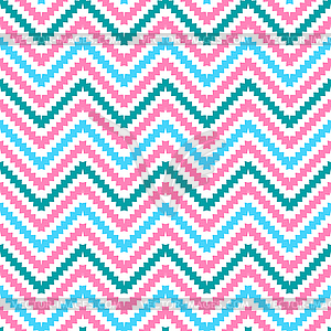 Cute tribal zig zag seamless pattern - color vector clipart