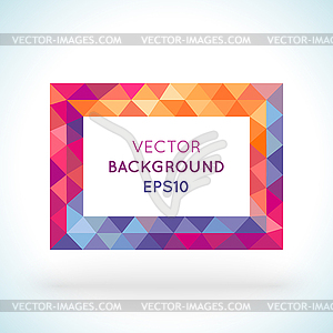 Bright picture rectangle frame in modern polygonal - vector clipart