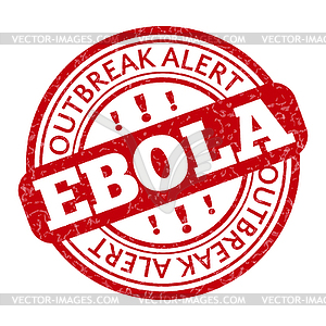 Red stamp with Ebola concept text - vector clip art