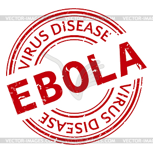 Red stamp with Ebola concept text - vector image