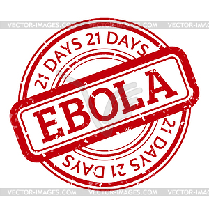 Red stamp with Ebola concept text - vector clip art