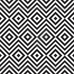 Ethnic tribal zig zag and rhombus seamless pattern - white & black vector clipart