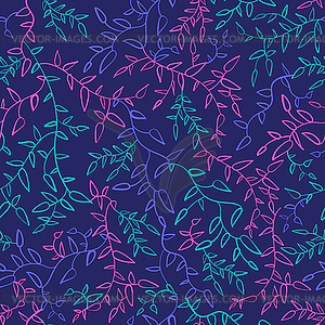 Floral seamless pattern with leaves - vector image