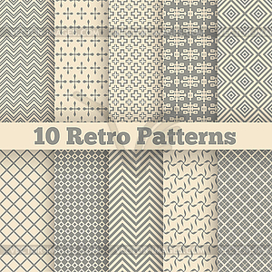 Retro different seamless patterns - vector EPS clipart