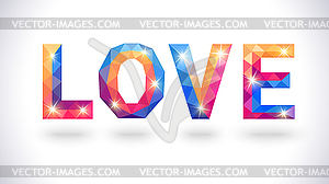 Romantic polygonal Love concept card - stock vector clipart