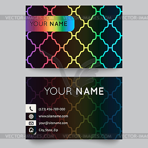 Business card template, bright elegant pattern - vector clip art