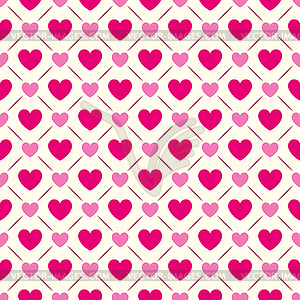 Heart shape seamless pattern. Pink and white colors - vector clipart