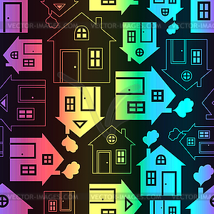 Home sweet home house silhouette and outline - color vector clipart